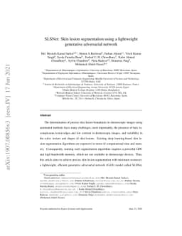SLSNet: Skin lesion segmentation using a lightweight generative
  adversarial network
