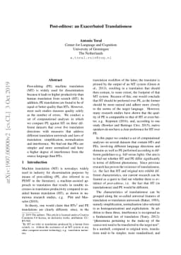 Post-editese: an Exacerbated Translationese