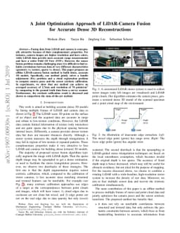 A Joint Optimization Approach of LiDAR-Camera Fusion for Accurate Dense
  3D Reconstructions