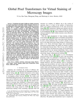 Global Pixel Transformers for Virtual Staining of Microscopy Images