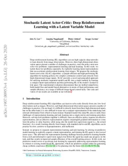Stochastic Latent Actor-Critic: Deep Reinforcement Learning with a
  Latent Variable Model