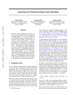 Augmenting and Tuning Knowledge Graph Embeddings