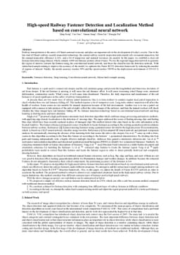 High-speed Railway Fastener Detection and Localization Method based on
  convolutional neural network