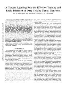 A Tandem Learning Rule for Effective Training and Rapid Inference of
  Deep Spiking Neural Networks