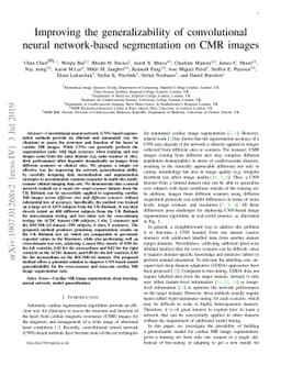 Improving the generalizability of convolutional neural network-based
  segmentation on CMR images