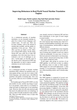 Improving Robustness in Real-World Neural Machine Translation Engines