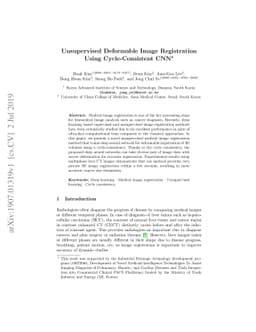 Unsupervised Deformable Image Registration Using Cycle-Consistent CNN