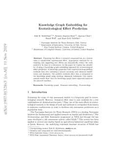 Knowledge Graph Embedding for Ecotoxicological Effect Prediction