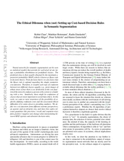 The Ethical Dilemma when (not) Setting up Cost-based Decision Rules in
  Semantic Segmentation