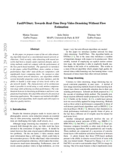 FastDVDnet: Towards Real-Time Deep Video Denoising Without Flow
  Estimation