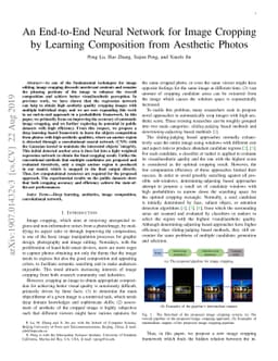 An End-to-End Neural Network for Image Cropping by Learning Composition
  from Aesthetic Photos