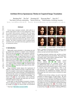 Attribute-Driven Spontaneous Motion in Unpaired Image Translation