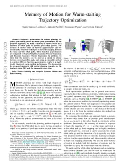Memory of Motion for Warm-starting Trajectory Optimization