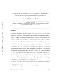 An innovative adaptive kriging approach for efficient binary
  classification of mechanical problems