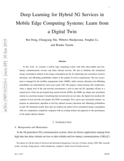 Deep Learning for Hybrid 5G Services in Mobile Edge Computing Systems:
  Learn from a Digital Twin