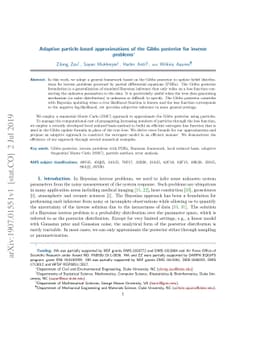 Adaptive particle-based approximations of the Gibbs posterior for
  inverse problems