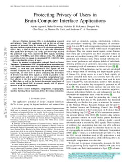 Protecting Privacy of Users in Brain-Computer Interface Applications