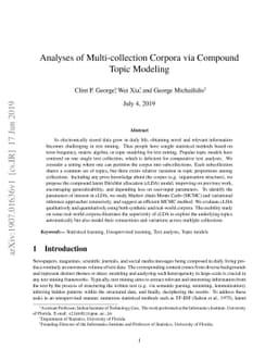 Analyses of Multi-collection Corpora via Compound Topic Modeling