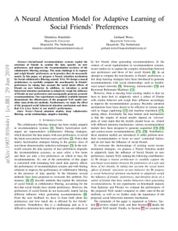 A Neural Attention Model for Adaptive Learning of Social Friends'
  Preferences
