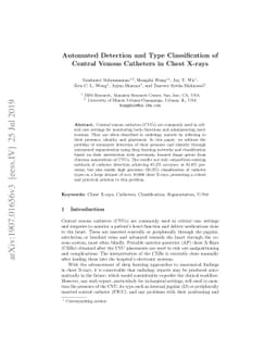 Automated Detection and Type Classification of Central Venous Catheters
  in Chest X-Rays
