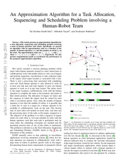 An Approximation Algorithm for a Task Allocation, Sequencing and
  Scheduling Problem involving a Human-Robot Team