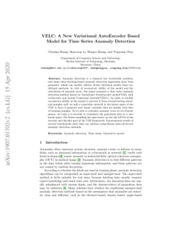 VELC: A New Variational AutoEncoder Based Model for Time Series Anomaly
  Detection