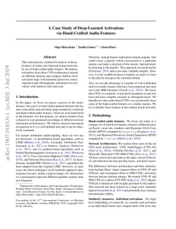 A Case Study of Deep-Learned Activations via Hand-Crafted Audio Features