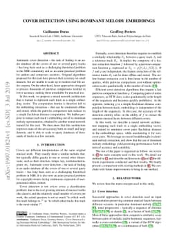 Cover Detection using Dominant Melody Embeddings