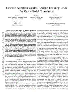 Cascade Attention Guided Residue Learning GAN for Cross-Modal
  Translation