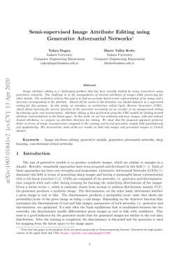 Semi-supervised Image Attribute Editing using Generative Adversarial
  Networks
