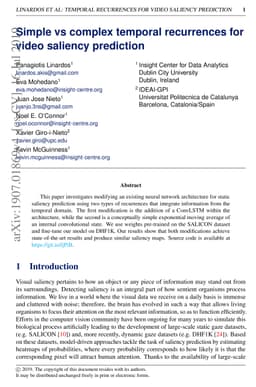 Simple vs complex temporal recurrences for video saliency prediction