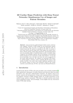 3D Cardiac Shape Prediction with Deep Neural Networks: Simultaneous Use
  of Images and Patient Metadata