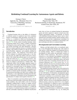 Rethinking Continual Learning for Autonomous Agents and Robots