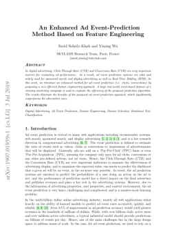 An Enhanced Ad Event-Prediction Method Based on Feature Engineering