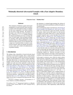 Minimally distorted Adversarial Examples with a Fast Adaptive Boundary
  Attack
