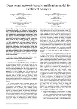 Deep neural network-based classification model for Sentiment Analysis