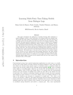 Learning Multi-Party Turn-Taking Models from Dialogue Logs