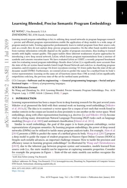 Learning Blended, Precise Semantic Program Embeddings