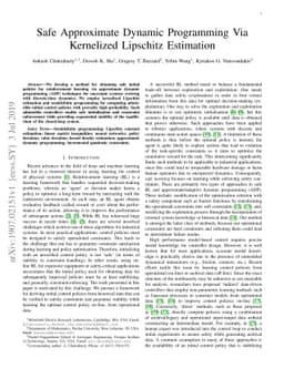 Safe Approximate Dynamic Programming Via Kernelized Lipschitz Estimation