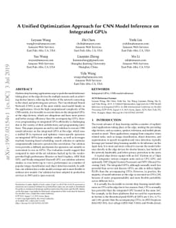 A Unified Optimization Approach for CNN Model Inference on Integrated
  GPUs
