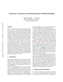 CloudCoaster: Transient-aware Bursty Datacenter Workload Scheduling