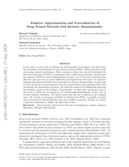 Adaptive Approximation and Generalization of Deep Neural Network with
  Intrinsic Dimensionality