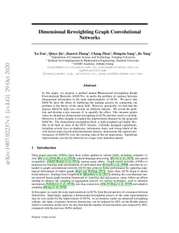 Dimensional Reweighting Graph Convolutional Networks