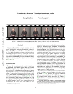 LumièreNet: Lecture Video Synthesis from Audio