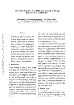 Interactive-Predictive Neural Machine Translation through Reinforcement
  and Imitation