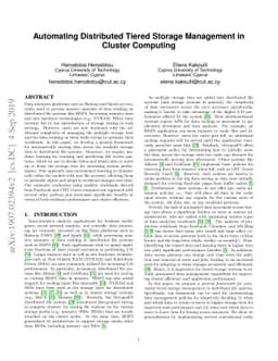 Automating Distributed Tiered Storage Management in Cluster Computing