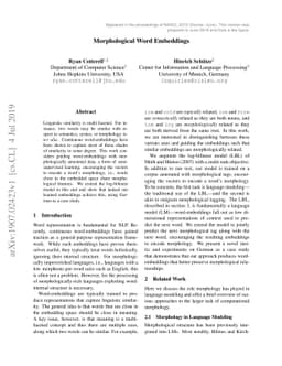 Morphological Word Embeddings