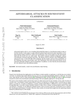 Adversarial Attacks in Sound Event Classification