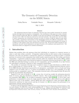 The Geometry of Community Detection via the MMSE Matrix