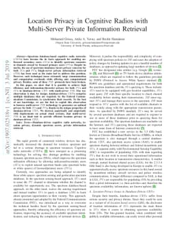 Location Privacy in Cognitive Radios with Multi-Server Private
  Information Retrieval